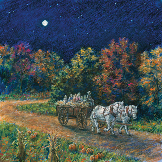 Moonlight Hayride Canvas Art