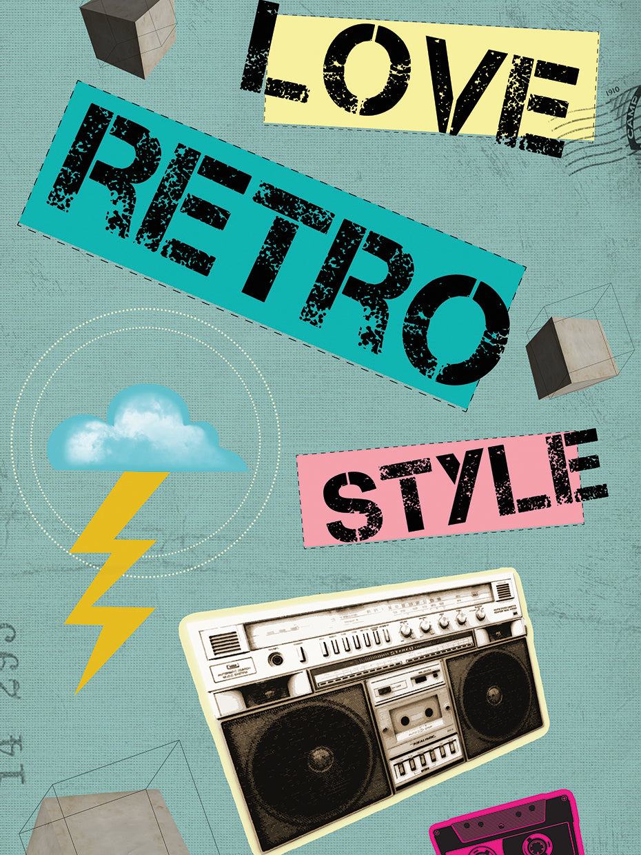 Arte de la lona del estilo retro del amor