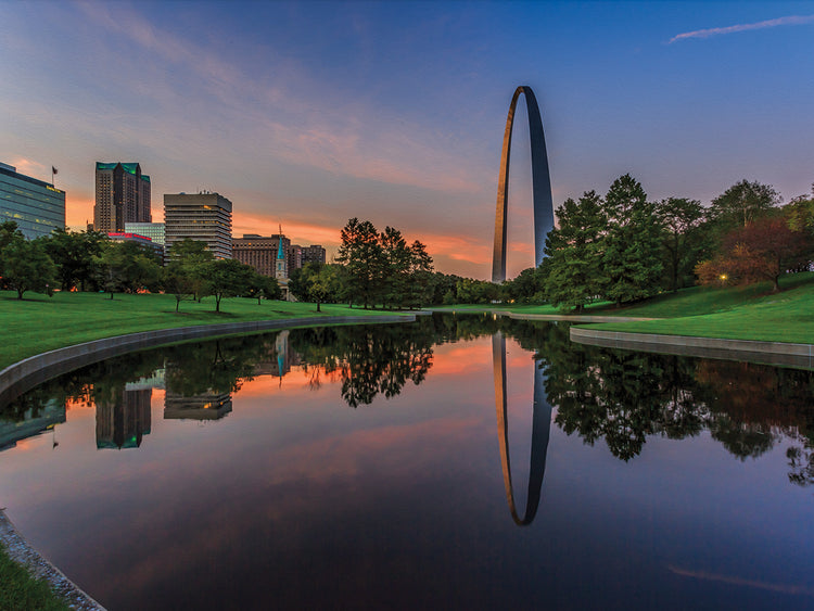 Gateway Arch Reflection Sunset