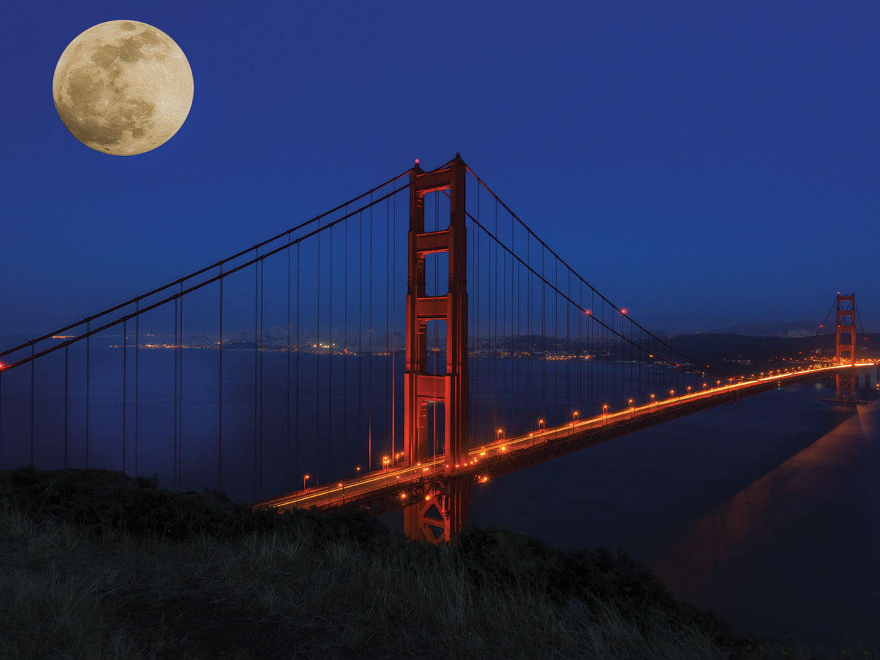 Golden Gate Bridge Full Moon