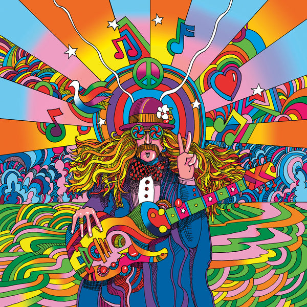 Hippie Musician Wall Art by Howie Green | Fine Art Canvas