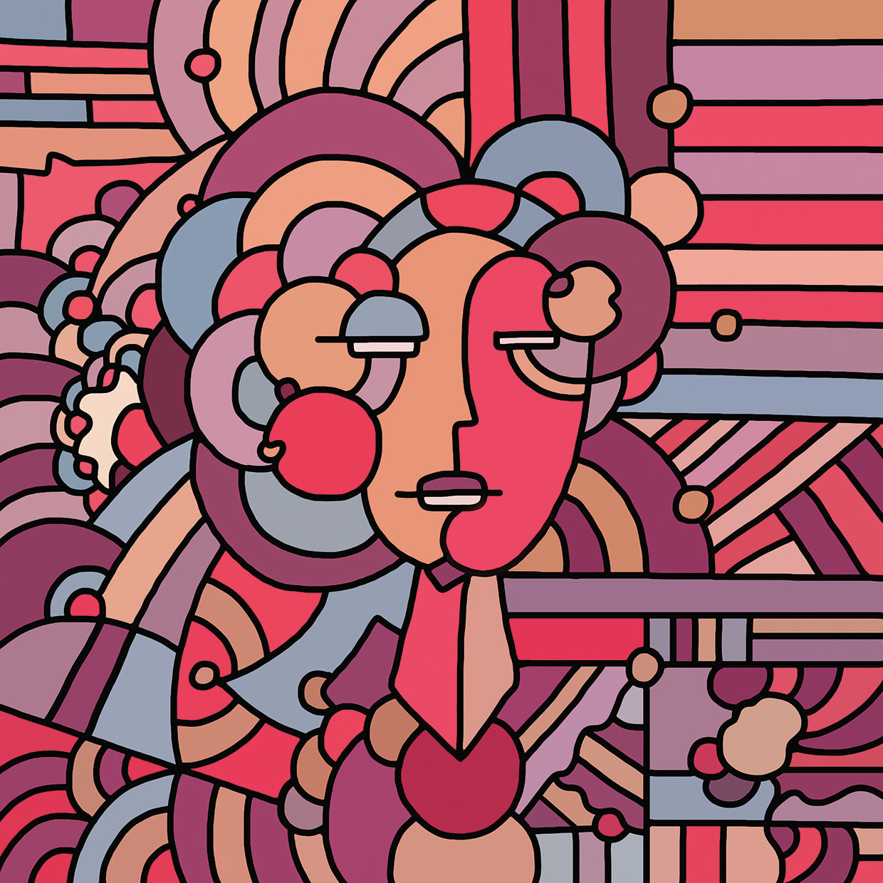 Pop Art Deco Face