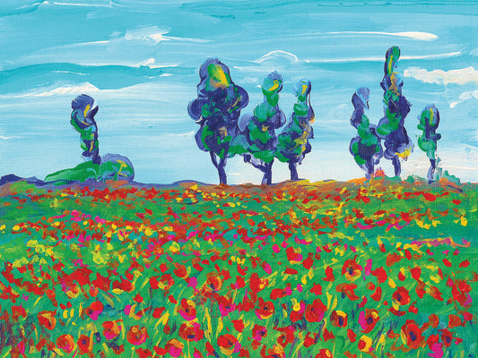 6 Poppy Field Canvas Art