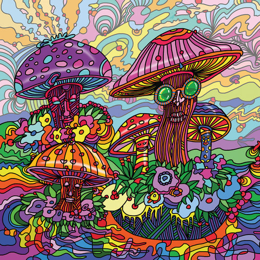 Pop Art Mushrooms Canvas Art