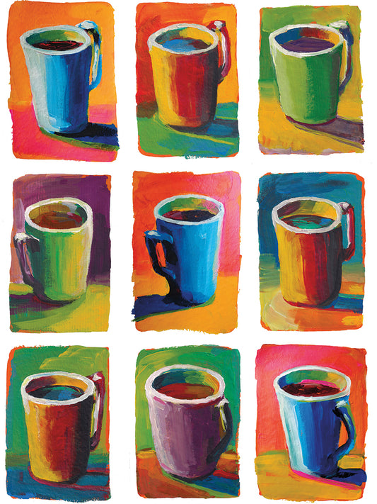 9 Coffee Cups Canvas Art