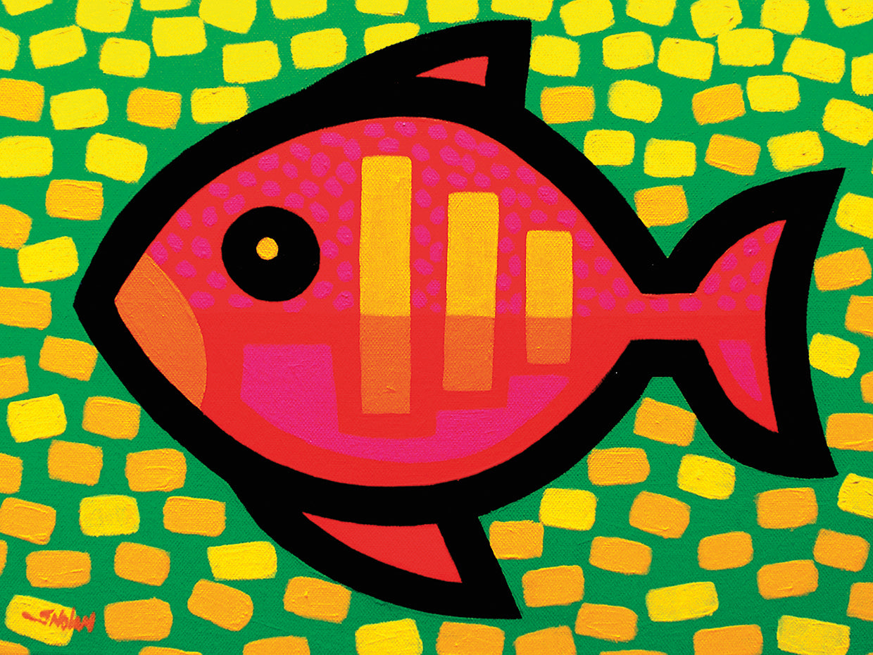Arte de la lona de pescado grande