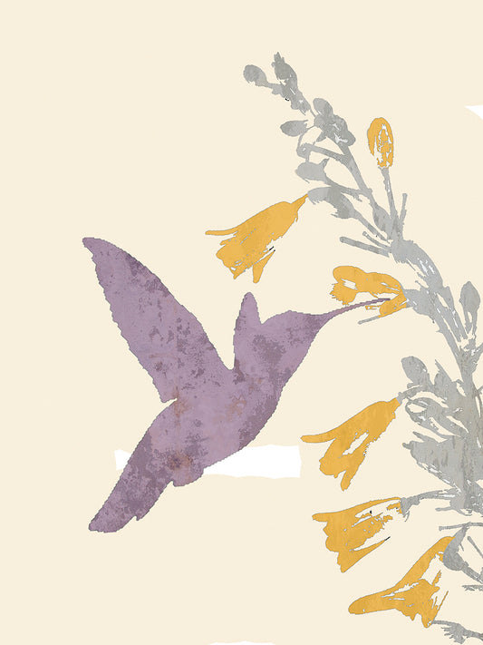Hummingbird and flowers Canvas Print