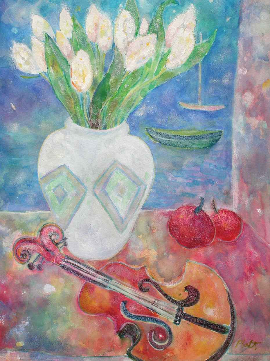 Violin With Flowers