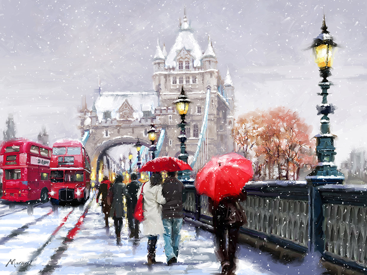 Tower Bridge In Snow Landscape