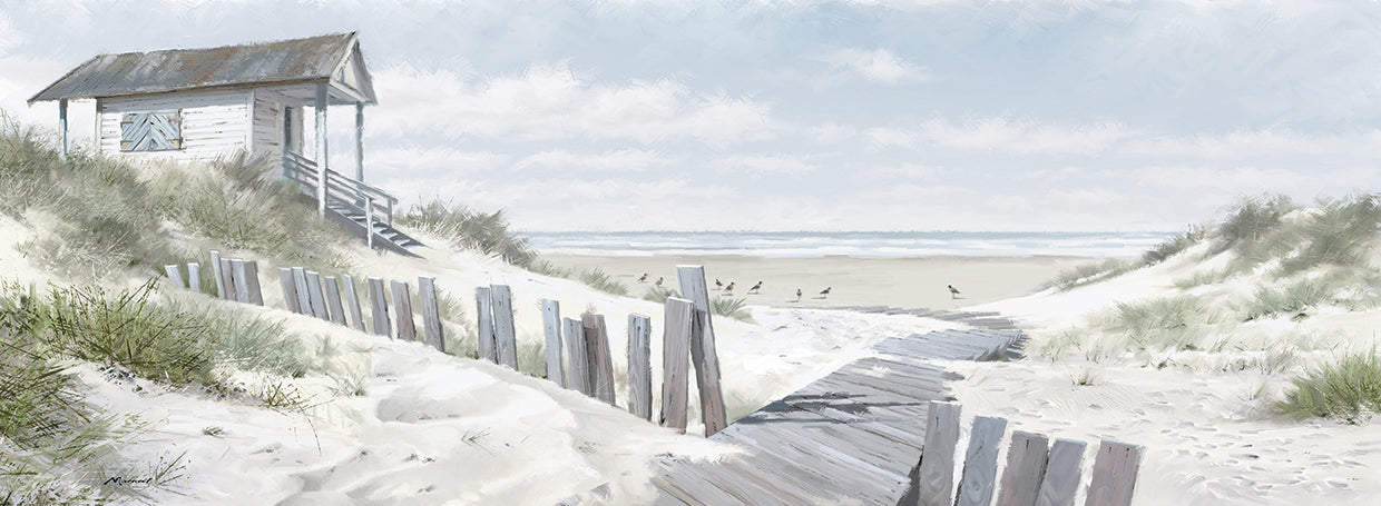 Boardwalk To The Beach handcrafted art work on canvas or framed canvas prints by The Macneil Studio 