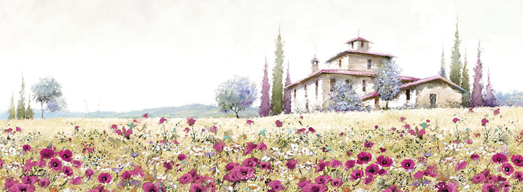 Tuscany Poppies handcrafted art work on canvas or framed canvas prints by The Macneil Studio 