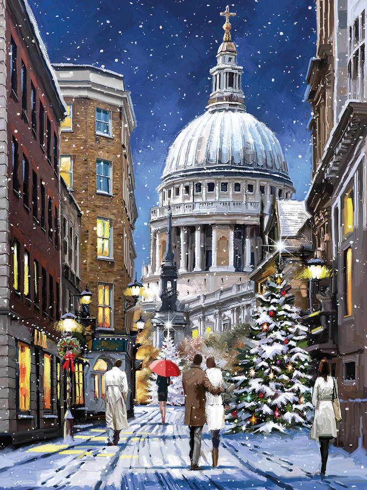St Pauls At Christmas handcrafted art work on canvas or framed canvas prints by The Macneil Studio 