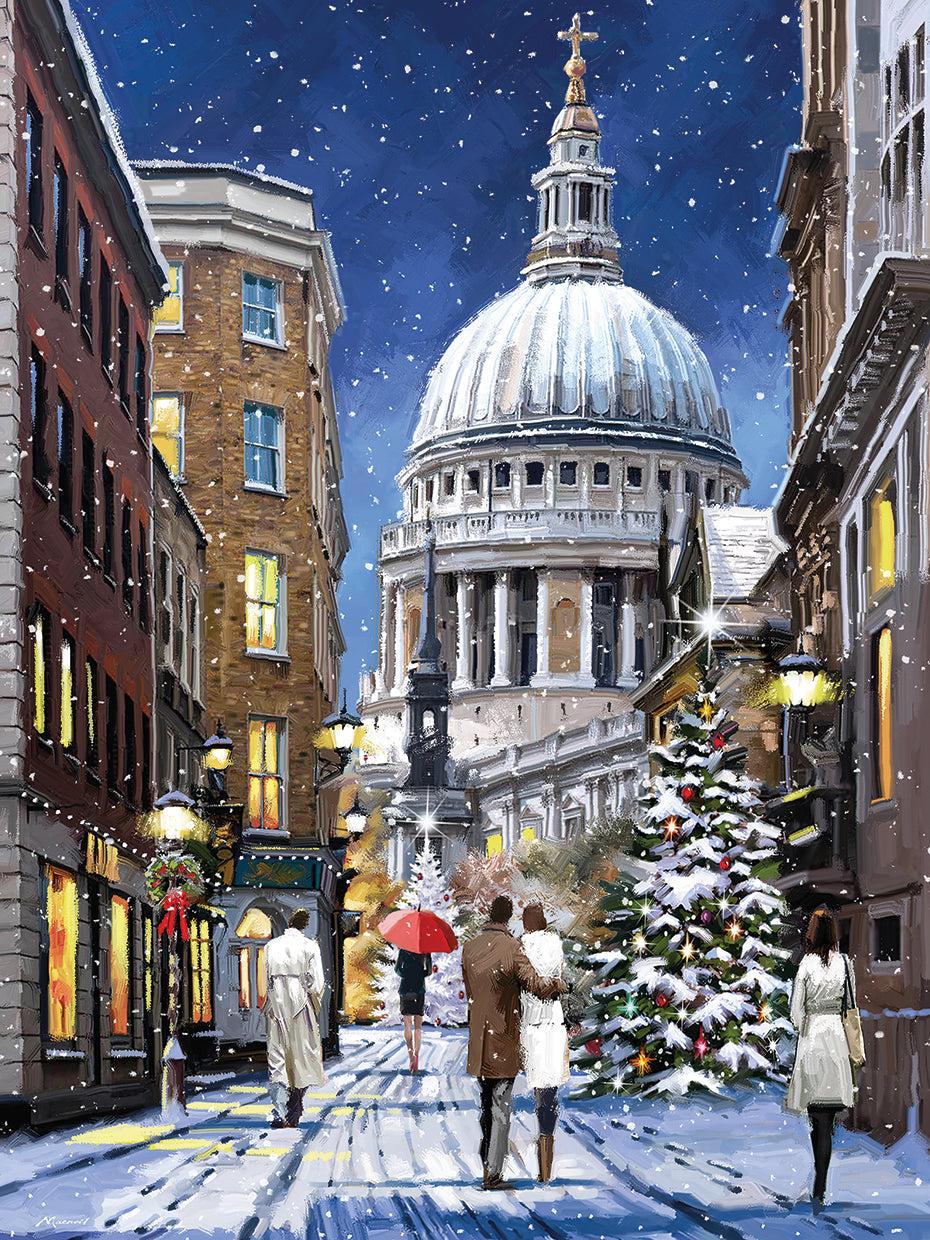 St Pauls At Christmas handcrafted art work on canvas or framed canvas prints by The Macneil Studio 
