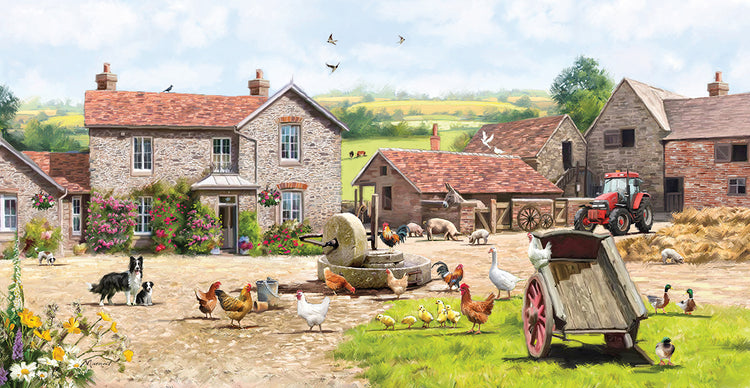Farmyard handcrafted art work on canvas or framed canvas prints by The Macneil Studio 