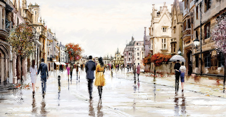 Street After Rain handcrafted art work on canvas or framed canvas prints by The Macneil Studio 