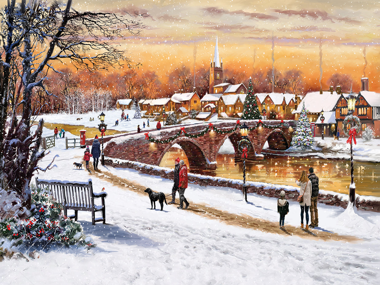 Winter Sunset handcrafted art work on canvas or framed canvas prints by The Macneil Studio 