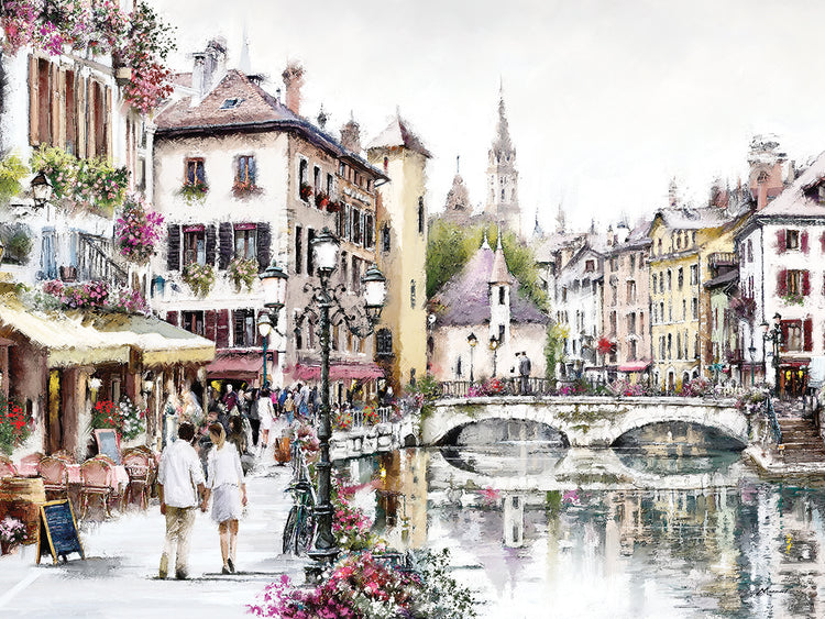 Lake Annecy Copy handcrafted art work on canvas or framed canvas prints by The Macneil Studio 