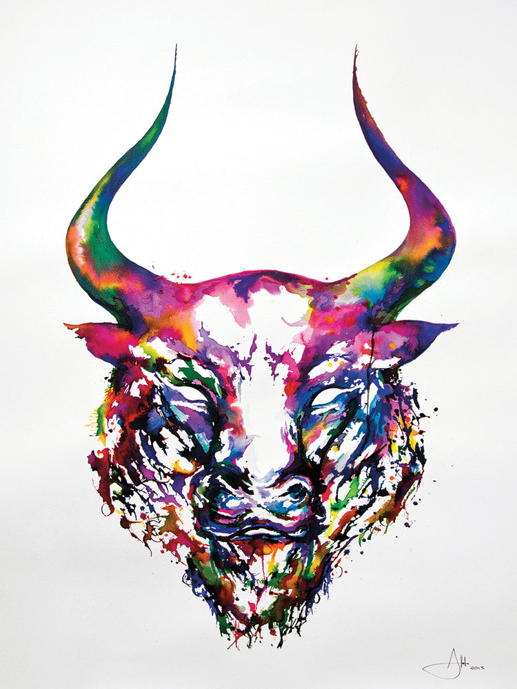 Philosopher by Marc Allante is is a colorful and contemporary animal painting painting printed on canvas or framed canvas