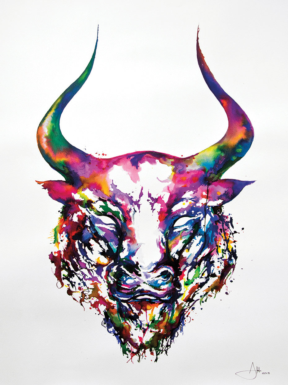 Philosopher by Marc Allante is is a colorful and contemporary animal painting painting printed on canvas or framed canvas