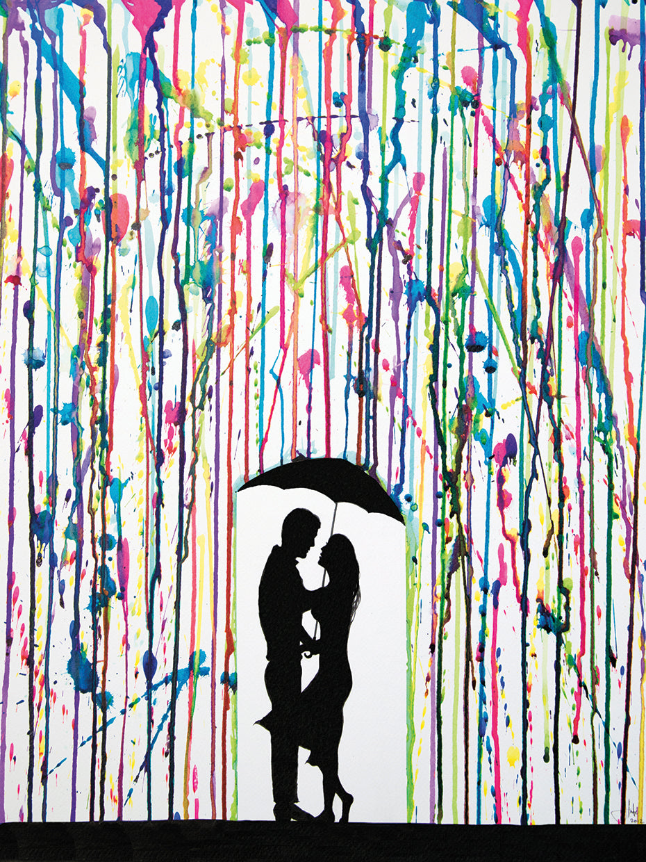 Precipice by Marc Allante is a fresh and colorful contemporary figure painting printed on canvas or framed canvas