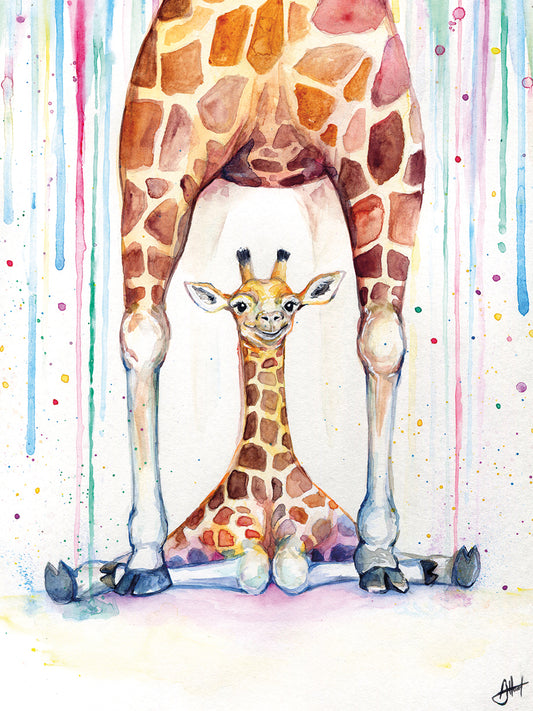 Gorgeous Giraffes (Rain) Canvas Art