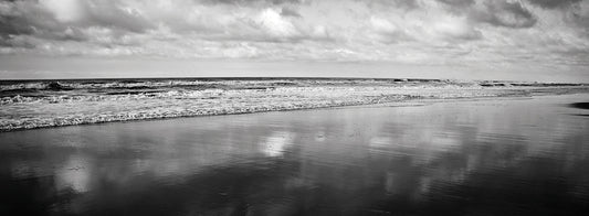 Black and White Shore Waves 2 Canvas Art
