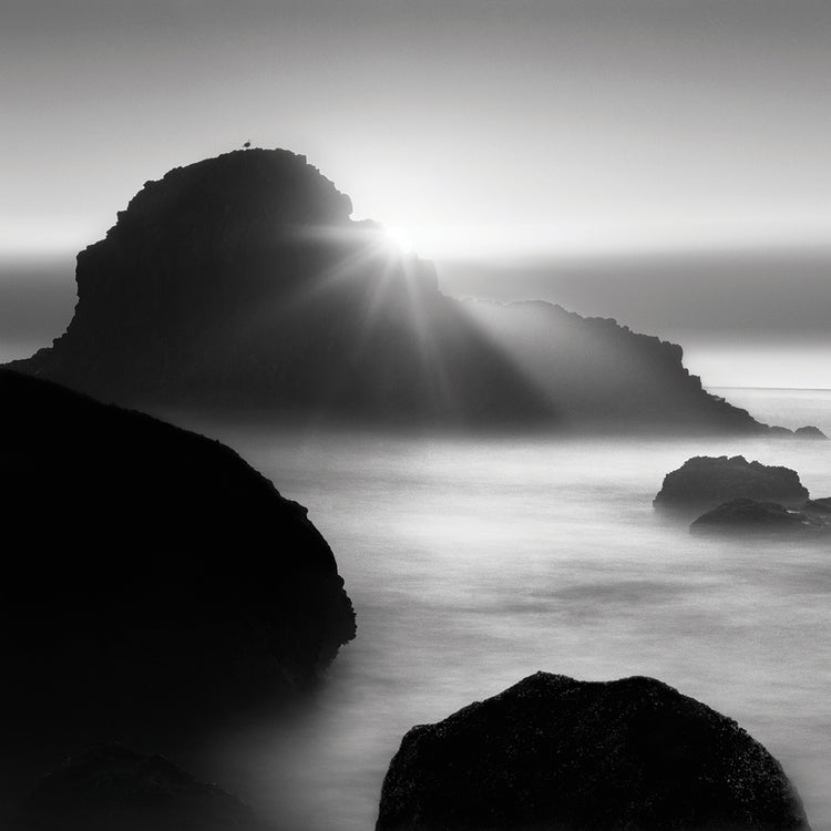 Long sunset at Indian Beach handcrafted art work on canvas or framed canvas prints by Moises Levy 