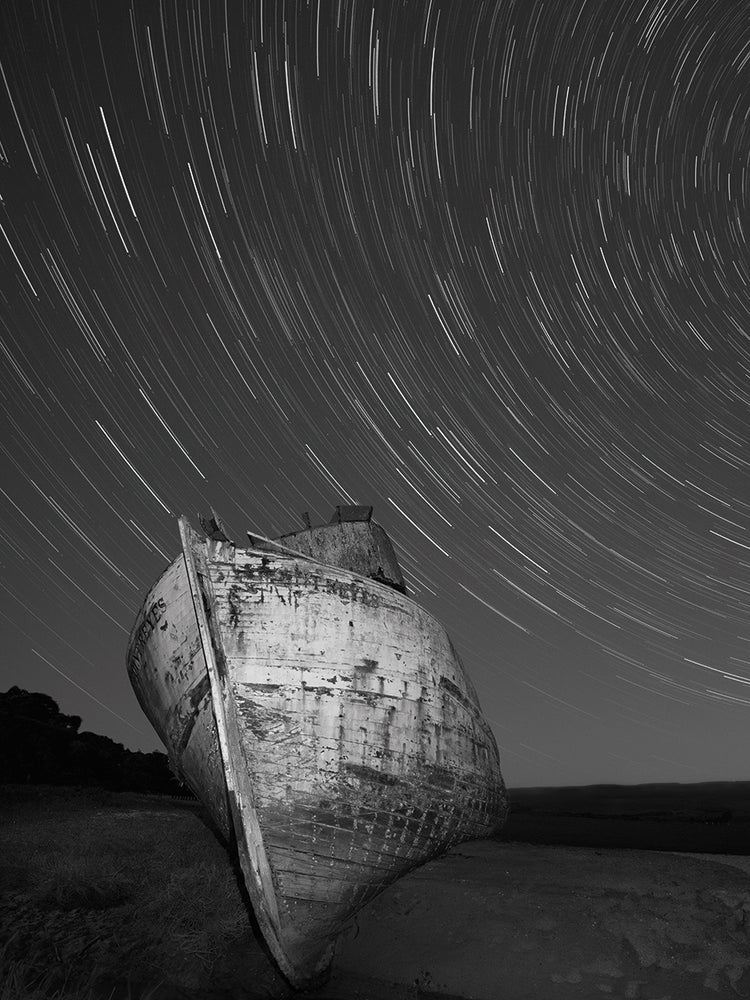 Point Reyes II, Black and White handcrafted art work on canvas or framed canvas prints by Moises Levy 
