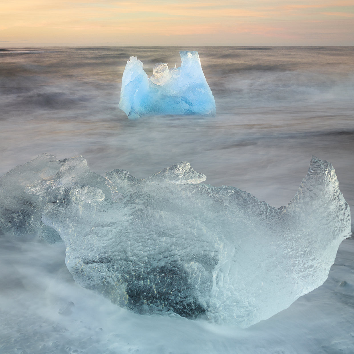 Ice 1 handcrafted art work on canvas or framed canvas prints by Moises Levy 