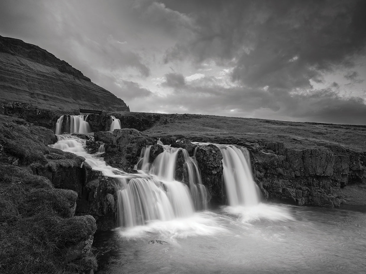 Snaefellsnes 2 B&W handcrafted art work on canvas or framed canvas prints by Moises Levy 