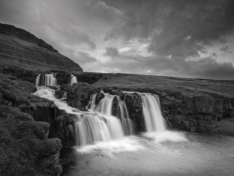 Snaefellsnes 2 B&W handcrafted art work on canvas or framed canvas prints by Moises Levy 