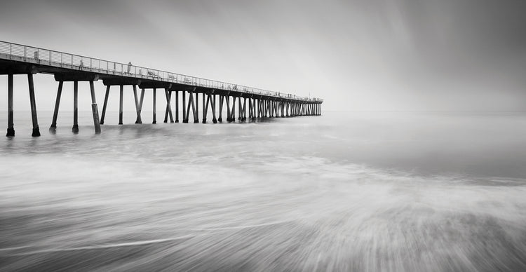 Hermosa Pier 2 handcrafted art work on canvas or framed canvas prints by Moises Levy 