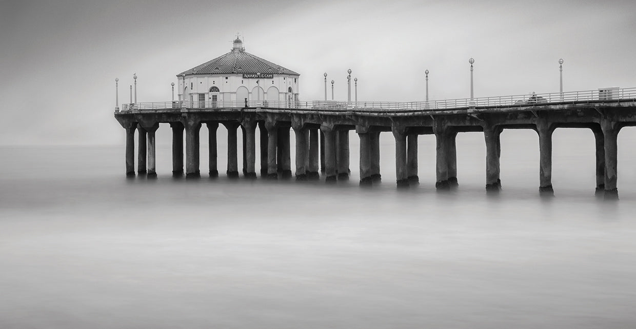 Manhattan Beach 3 handcrafted art work on canvas or framed canvas prints by Moises Levy 