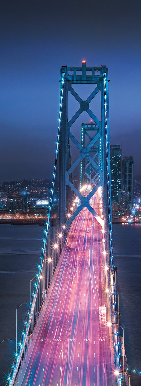 Oakland Bridge 1 Color handcrafted art work on canvas or framed canvas prints by Moises Levy 