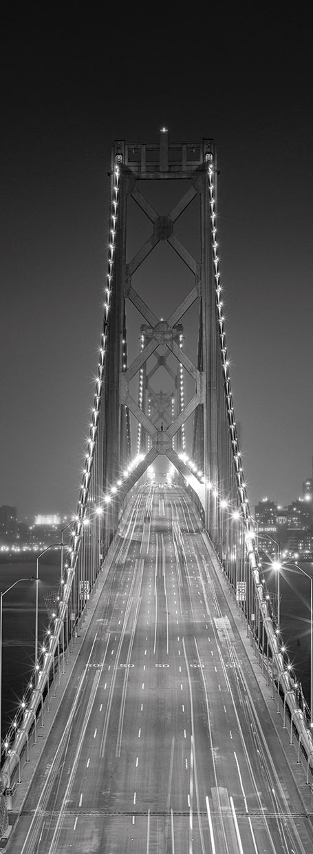 Oakland Bridge 3 B&W handcrafted art work on canvas or framed canvas prints by Moises Levy 