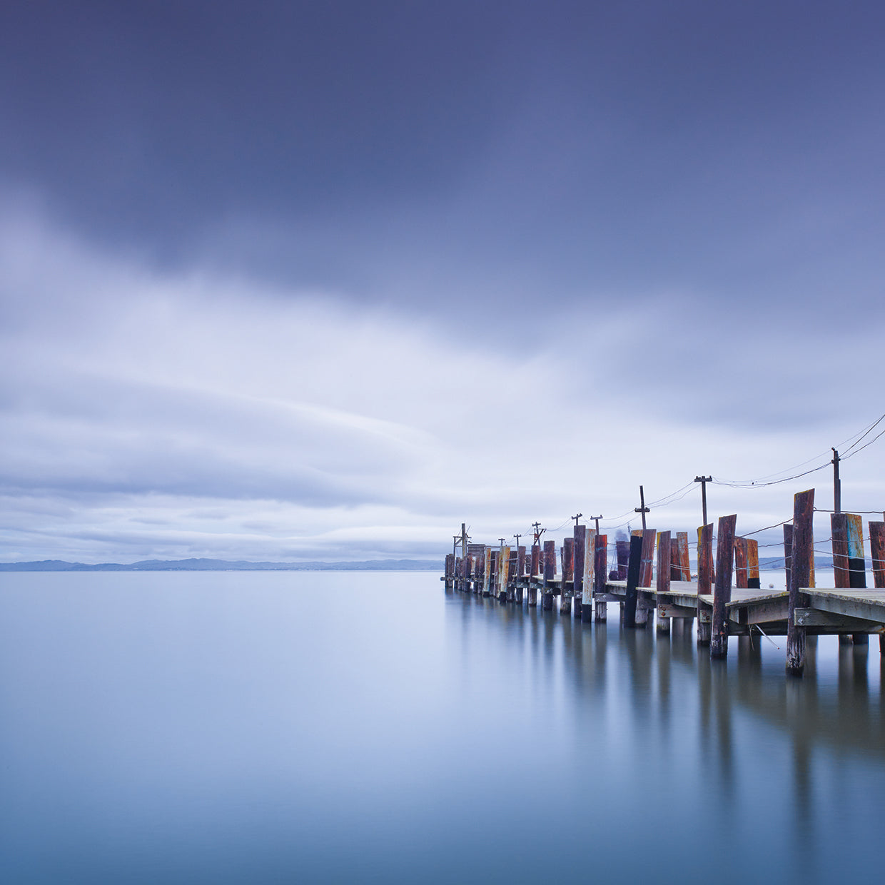 China Camp Pier handcrafted art work on canvas or framed canvas prints by Moises Levy 