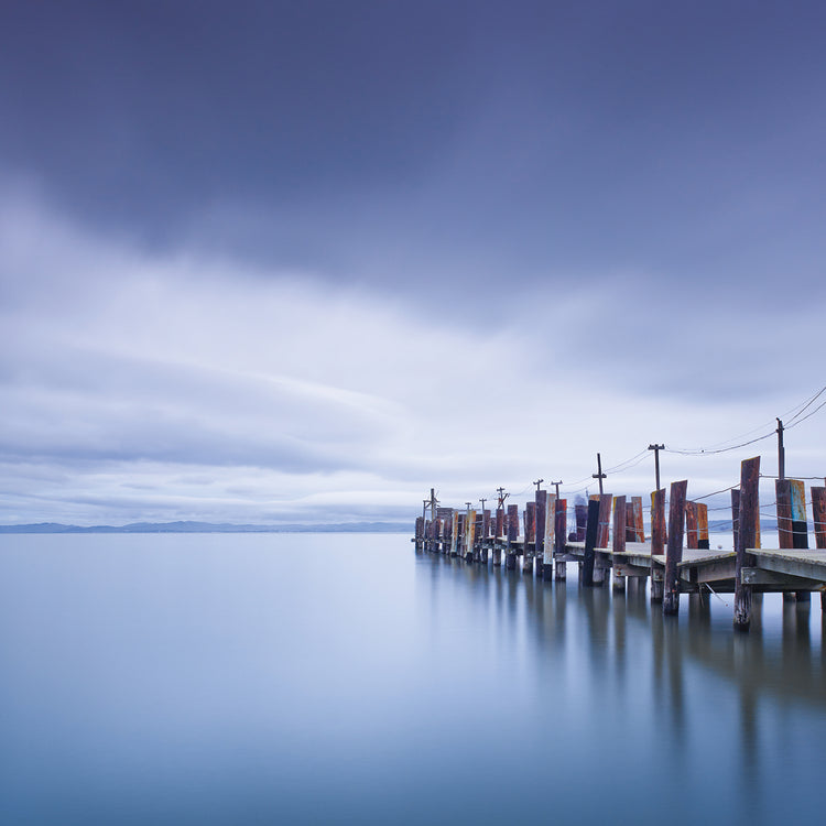 China Camp Pier handcrafted art work on canvas or framed canvas prints by Moises Levy 