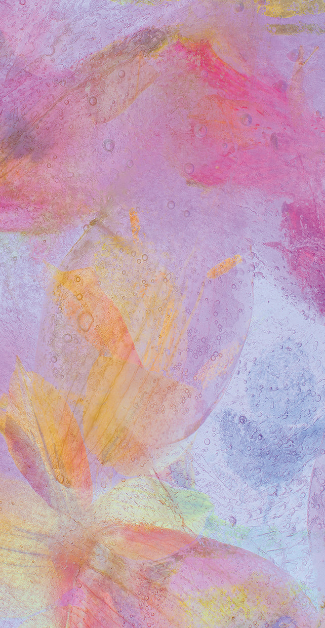 Flores en Hielo 3 handcrafted art work on canvas or framed canvas prints by Moises Levy 