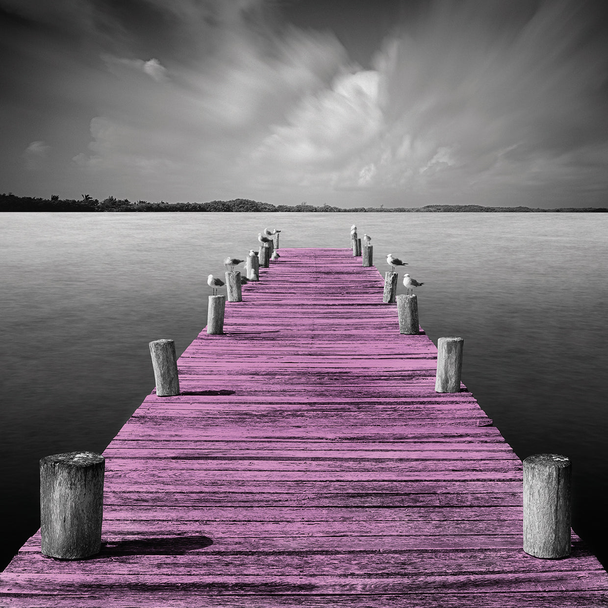 Tierra Desnuda Pop Pink handcrafted art work on canvas or framed canvas prints by Moises Levy 