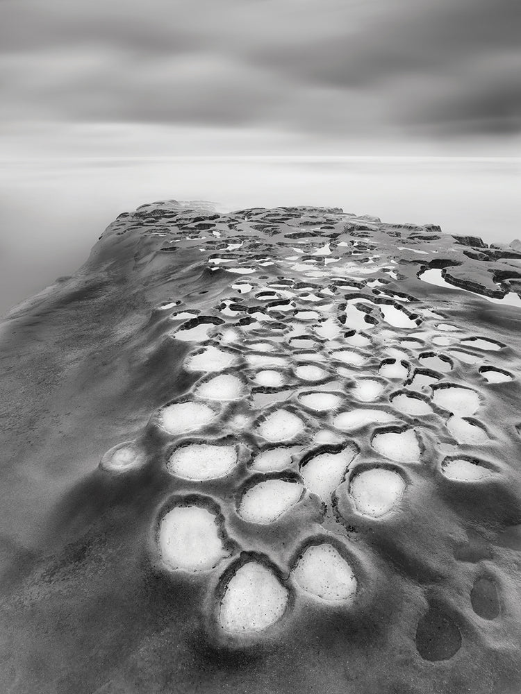 Crateres BW handcrafted art work on canvas or framed canvas prints by Moises Levy 