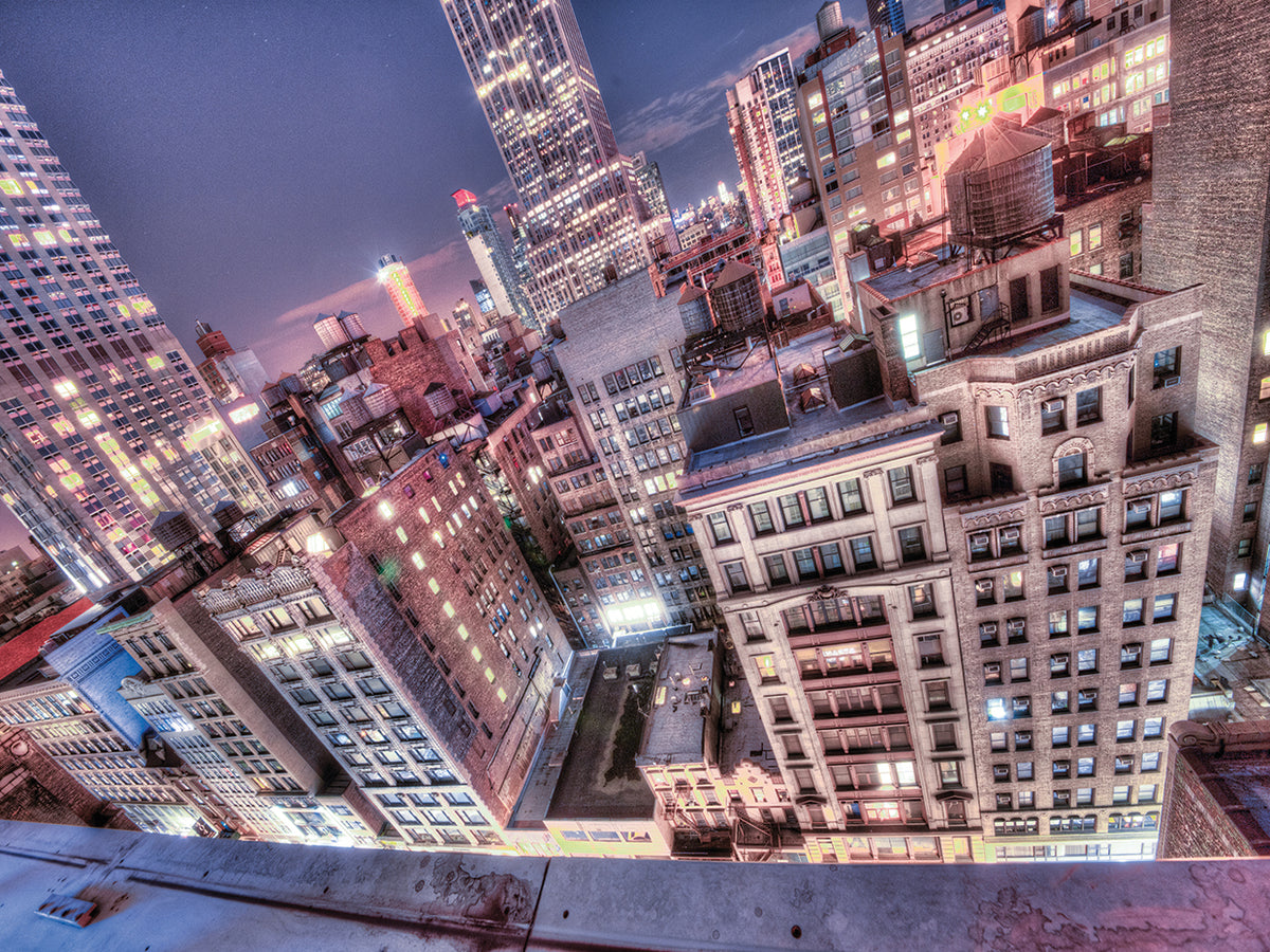 Gotham City 4 handcrafted art work on canvas or framed canvas prints by Moises Levy 