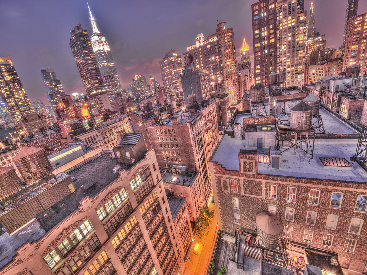 Gotham City 15 handcrafted art work on canvas or framed canvas prints by Moises Levy 