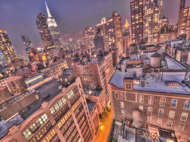 Gotham City 15 handcrafted art work on canvas or framed canvas prints by Moises Levy 