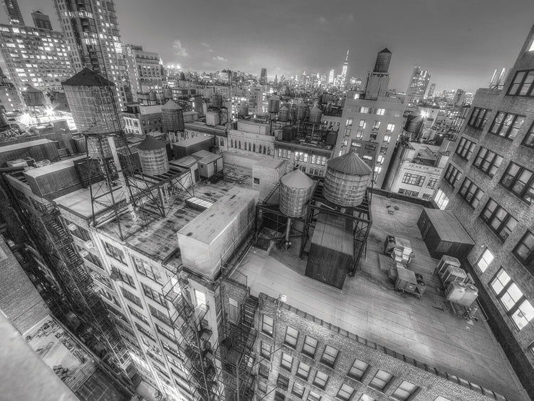 Gotham City 14 handcrafted art work on canvas or framed canvas prints by Moises Levy 