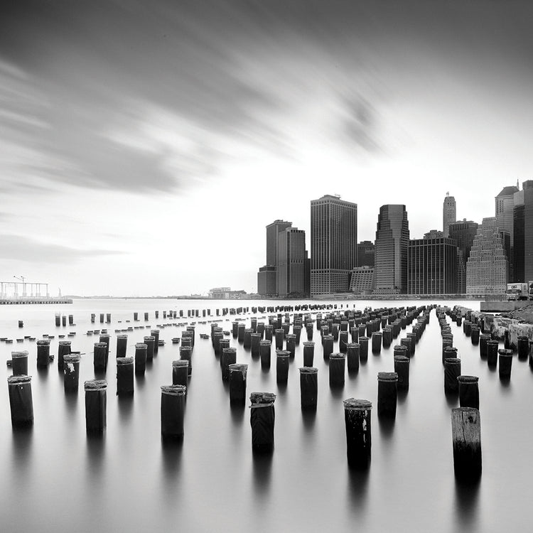 Mahattan Skyline 2 handcrafted art work on canvas or framed canvas prints by Moises Levy 