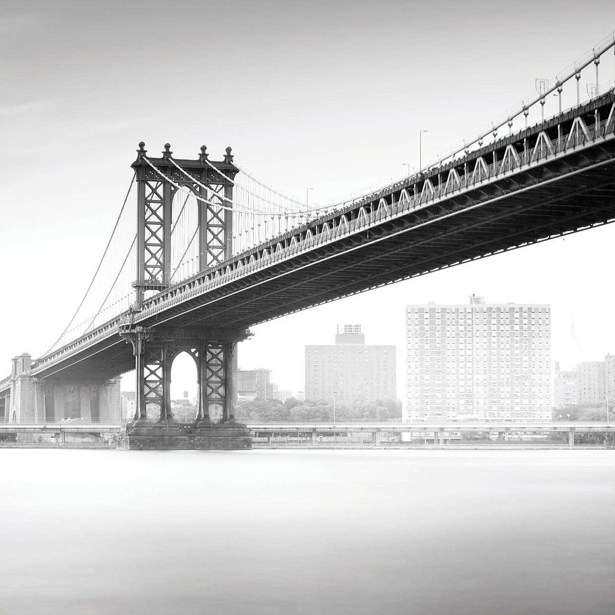 Manhattan Bridge 2 handcrafted art work on canvas or framed canvas prints by Moises Levy 
