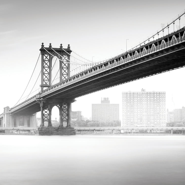 Manhattan Bridge 2 handcrafted art work on canvas or framed canvas prints by Moises Levy 