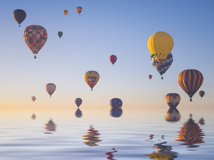 Love is in Air IV handcrafted art work on canvas or framed canvas prints by Moises Levy 