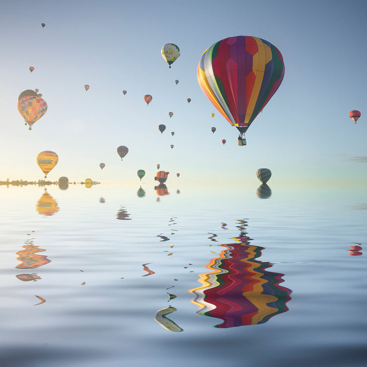Love is in Air VI handcrafted art work on canvas or framed canvas prints by Moises Levy 