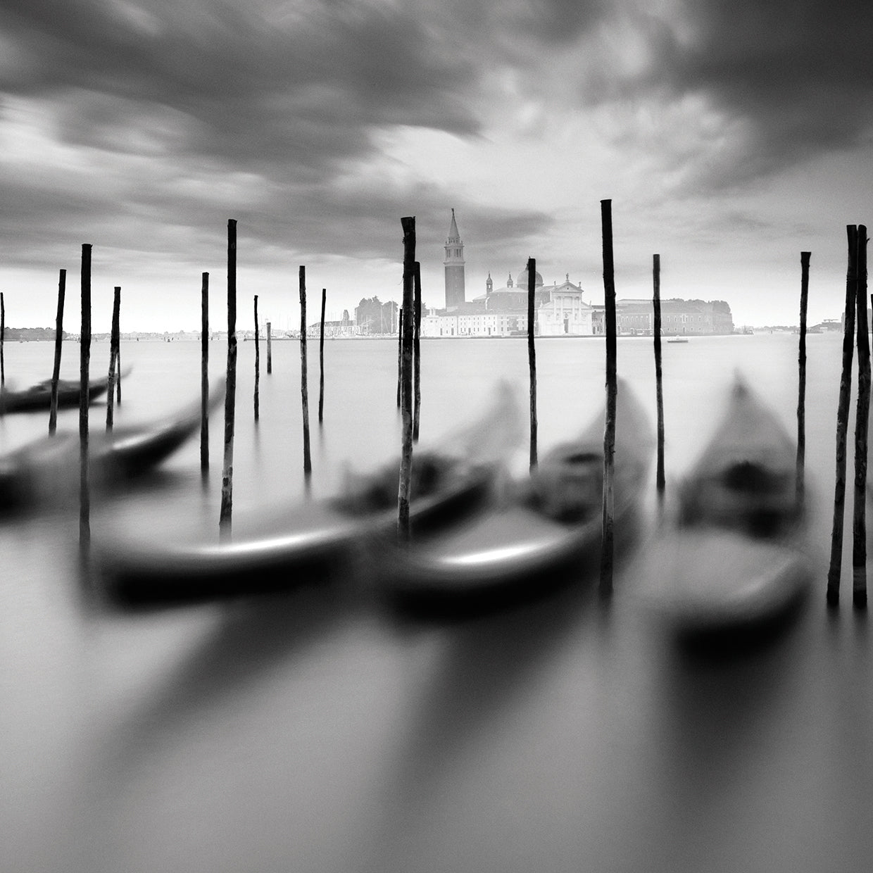 3 Gondolas # 2 handcrafted art work on canvas or framed canvas prints by Moises Levy 